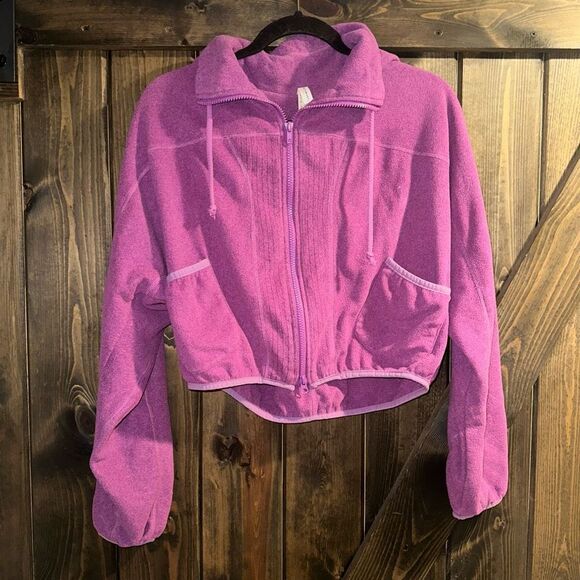 Free People Jackets & Blazers - Free People Movement Oversized Cropped Fleece Jacket